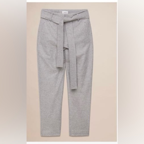 Wilfred Pants - ARITZIA WILFRED JALLADE Light Gray Belted Trousers (US 0)